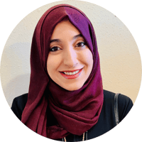 A headshot for the teacher panelist Aziza